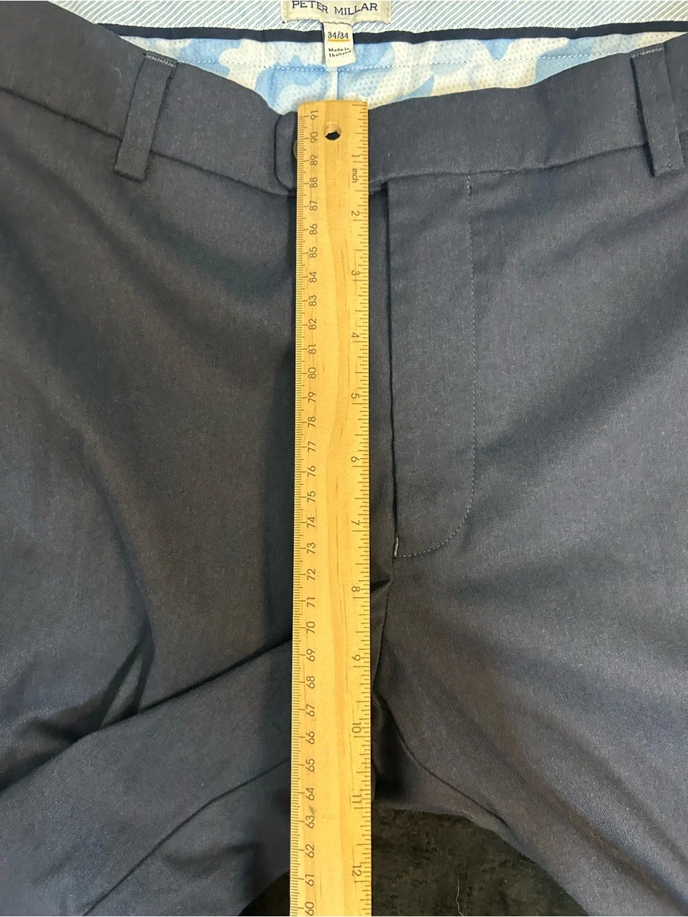 Peter Millar EB66 Pants Men's Size 34x32 Navy Trousers Performance Logo Back